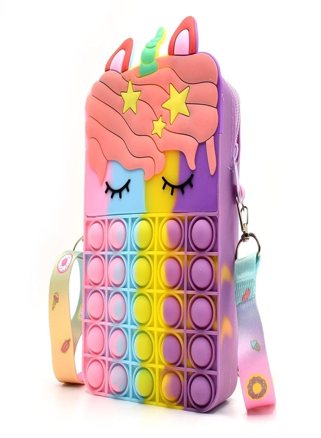 4AJ BAZAAR Unicorn Bag Sling Bag Toy for Girls Kids, Pop It Bag for Girls, Pop It Fidget Toy Shoulder Bag Stress Relief Toy (POPBAG-UNI-BIG-MULTICOLOR) - Image 2